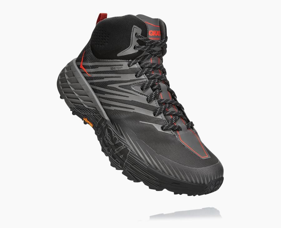 Tenis Hoka One One Trail Hombre Negros - Speedgoat Mid Gore-Tex 2 - MLPI97160